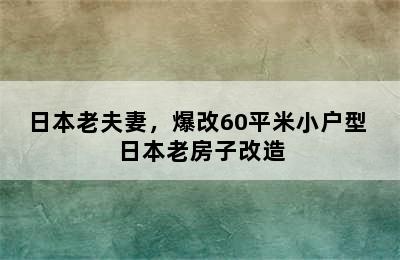 日本老夫妻，爆改60平米小户型 日本老房子改造